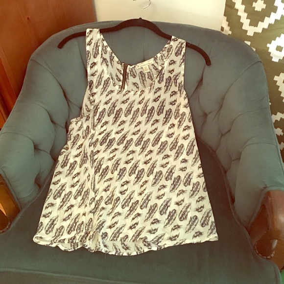 Chiffon Feather Print Tunic