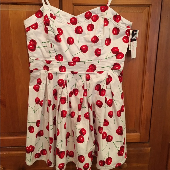 White dress with cherries