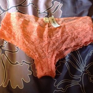 Coral lace bikini style panties