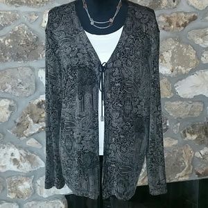 Chico's 3 - Dressy cover-up in black and tan EUC