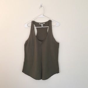 Olive green stretchy racerback tank