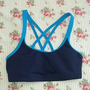 New Patagonia Yoga Cordelisse Blue Strappy Bra