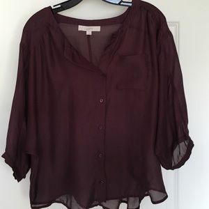 Lightweight burgundy Loft top