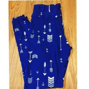 NWOT OS Lularoe Blue arrow leggings UNICORN