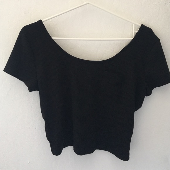 Black bershka crop top