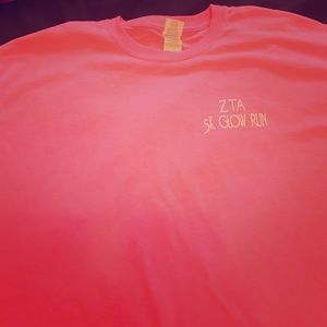 Zeta tau alpha 5k glow run shirt.