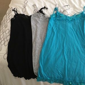 Three pack Lace Trim Camis