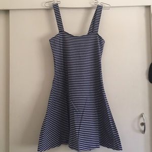 Navy striped skater dress