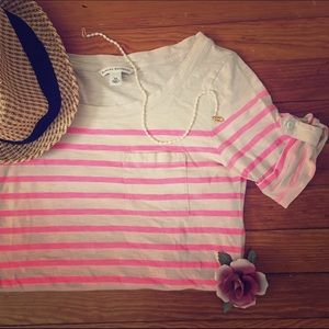 Banana Republic Hot pink striped top
