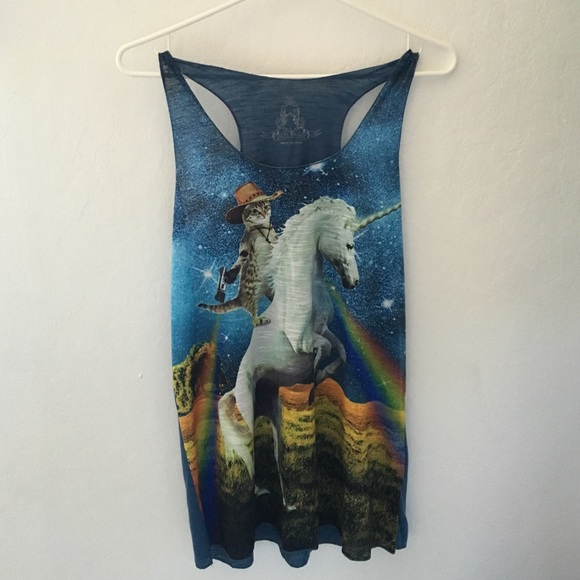Cat riding a unicorn shirt