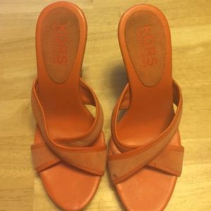 Michael Kors Orange High Healed Sandals