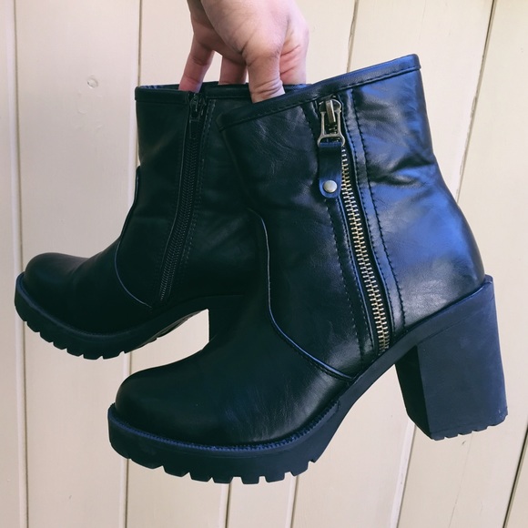 Chunky Black Booties