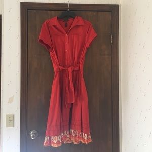 Burnt Orange Banana Republic Dress
