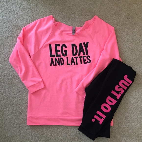 "Leg Day and Lattes" lightweight sweatshirt
