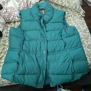 Old Navy Teal Zip Puffy Vest