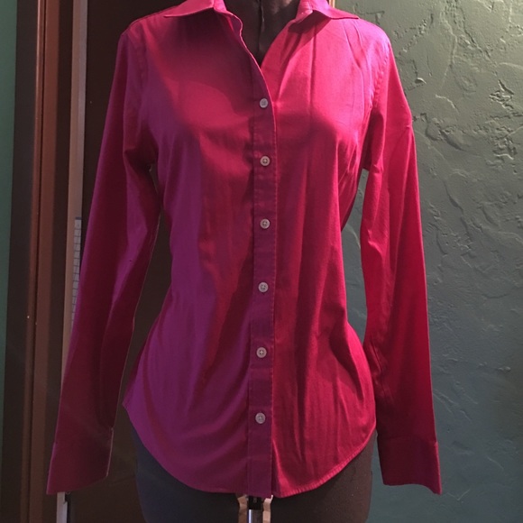 Hot pink no iron shirt blouse