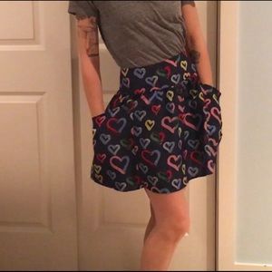 💗 Skater skirt with hearts and pockets! Sz 0