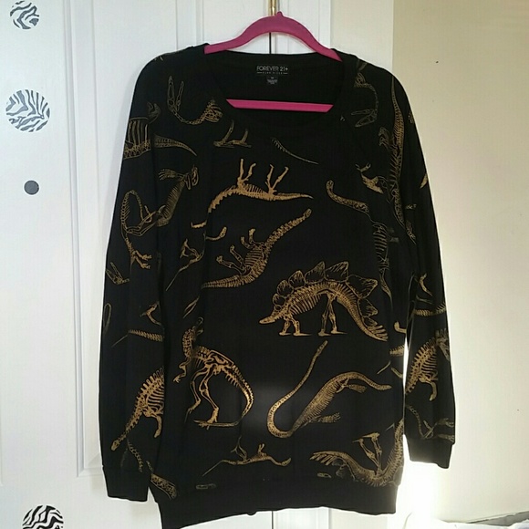 Gold Foil Dinosaur Fossil Sweatshirt