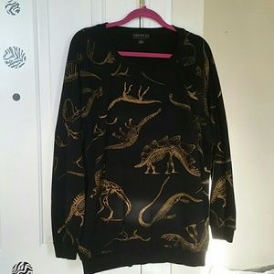 Gold Foil Dinosaur Fossil Sweatshirt