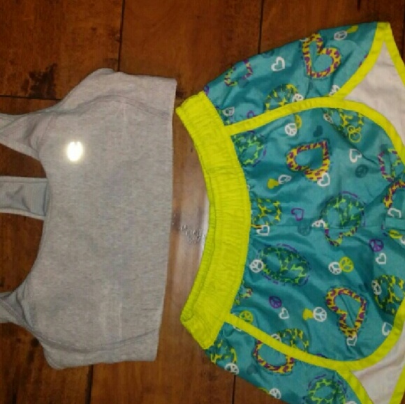 Champion sports bra and OP running shorts
