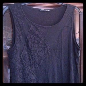 Asymmetrical tunic w lace sections