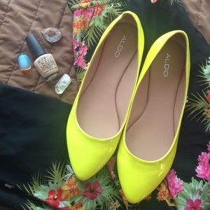 Lemon Yellow Aldo Flats