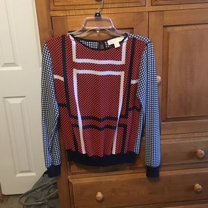 Michael Kors geometric long sleeve blouse