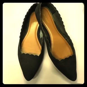 Scalloped Black Flats