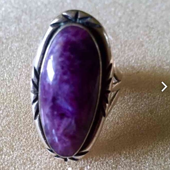 Vintage Jewelry - 💜Vintage Navajo Charoite Sterling Silver Ring💜