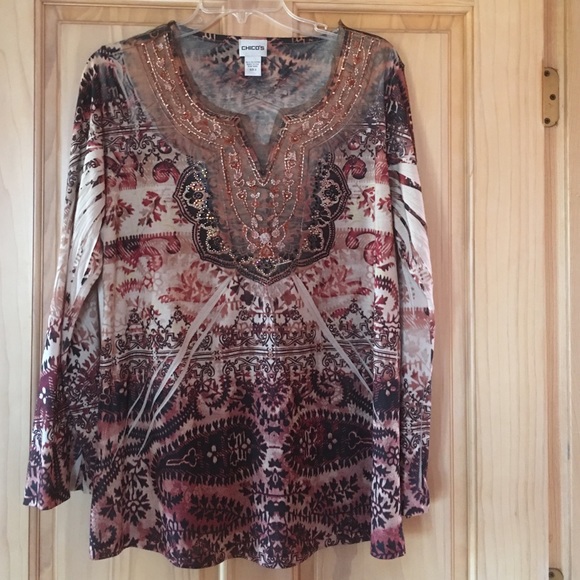Chico's Beaded Tunic Size 2
