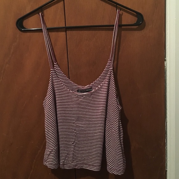 Maroon and White Brandy Melville Tank