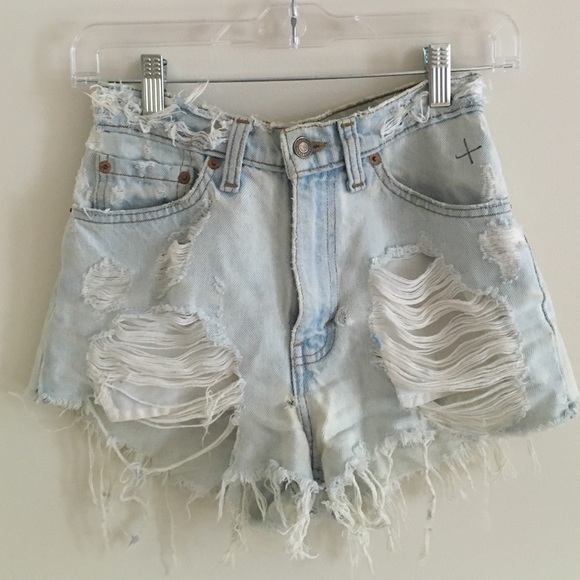 Furst of a kind distressed denim shorts