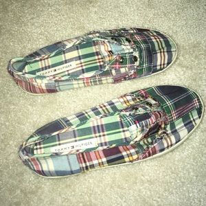 Tommy Hilfiger plaid slip on shoes - REDUCED