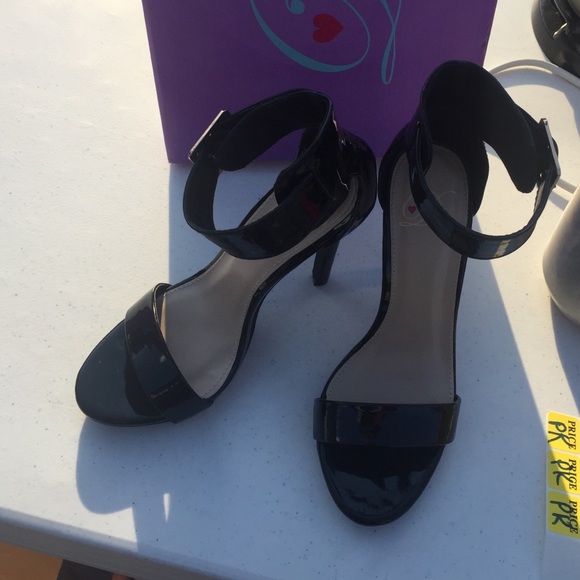 Black strappy heels