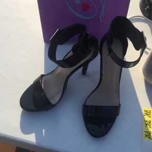 Black strappy heels