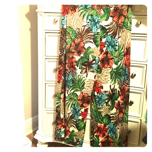 Women's Plus Size Tropical Palazzo pants