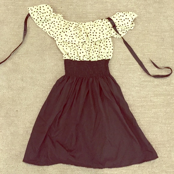 Polka dot and color block dress