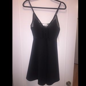 'Oh My Love' Mesh Heart Plunge Neck Dress