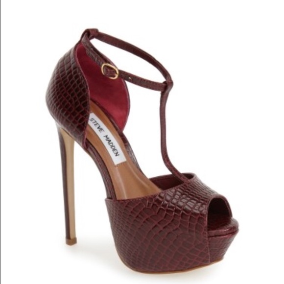 burgundy heels steve madden