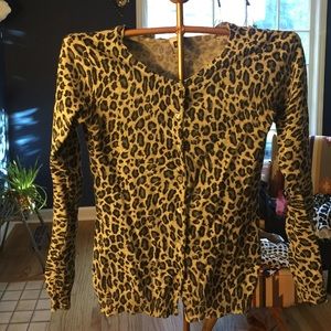 Gap brand grey leopard print cardigan