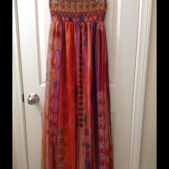 Grass Collection Strapless Maxi Dress Bohemian - Picture 2 of 4