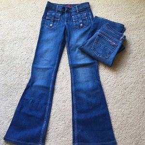 Blue cult flare jeans