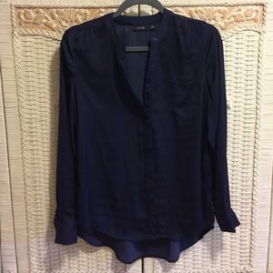 Dress Up, Button Up Navy Blue Top