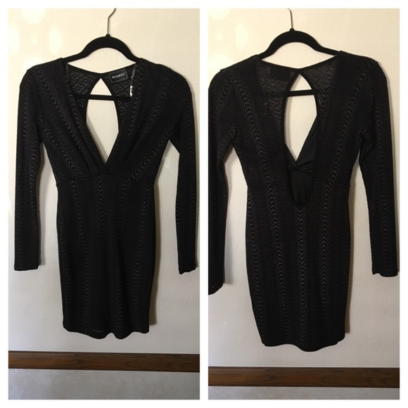 Tight Black mini dress.
