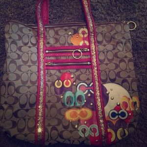 Colorful Coach big purse