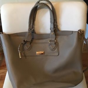 BCBG Paris Grey 3-Piece Tote w/ Crossbody