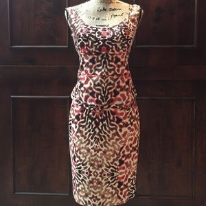 Etcetera NYC Brown and Coral 4 top/6 skirt