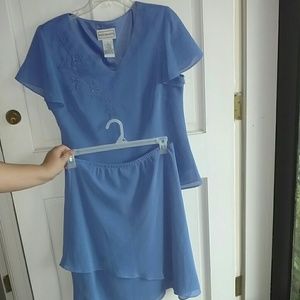 Periwinkle color skirt set