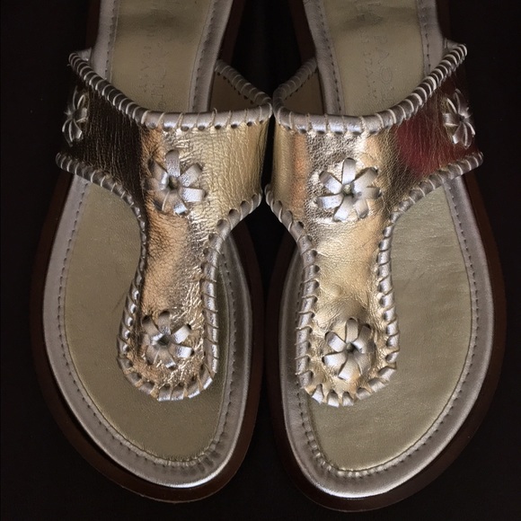 Mila Paoli Italian gold leather sandals- size 7.