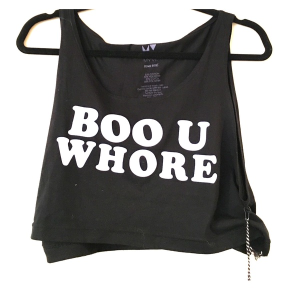 Boo You Whore Crop Top - Picture 1 of 3
